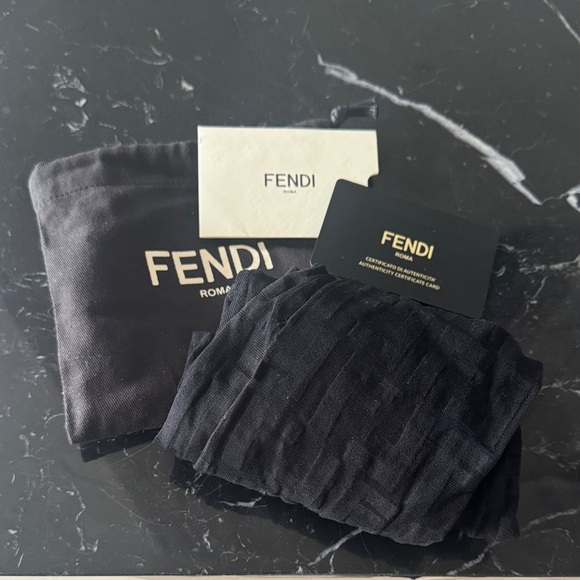 Fendi NEW Black and Tan Logo Tights M